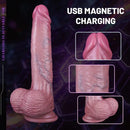 8.66in Thrusting Vibrating Heating Automatic Lifelike Big Dildo For Male