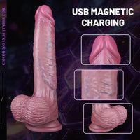 8.66in Thrusting Vibrating Heating Automatic Lifelike Big Dildo For Male