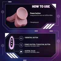 8.66in Thrusting Vibrating Heating Automatic Lifelike Big Dildo For Male