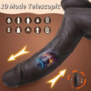 8.66in Usb Powered 10 Vibrating 9 Thrusting Remote Silicone Ebony Dildo