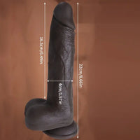 8.66in Usb Powered 10 Vibrating 9 Thrusting Remote Silicone Ebony Dildo