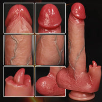 8.66in Vibrating Heating Thrusting Soft Silicone Automatic Dildo For Adults