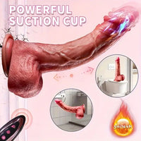 8.66in Vivid Thrusting Warming Silicone Soft Automatic Vibrating Dildo
