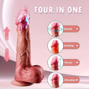 8.66in Vivid Thrusting Warming Silicone Soft Automatic Vibrating Dildo