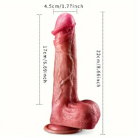 8.66in Vivid Thrusting Warming Silicone Soft Automatic Vibrating Dildo