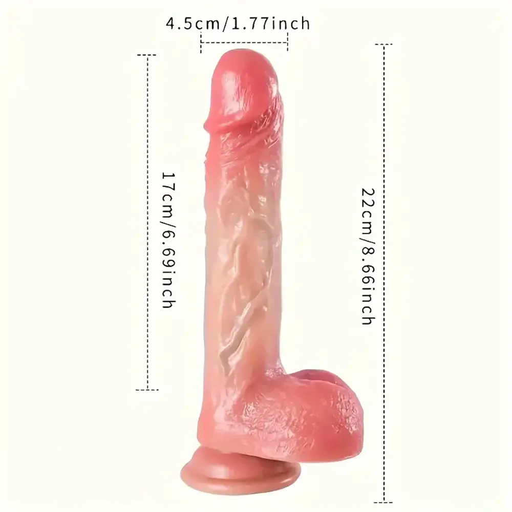 8.66in Wireless Vibrating Thrusting Heating Silicone Big Soft Real Dildo