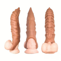 8.66in Wolf Head TPE Cock Sleeve Big Dildo BDSM Sex Toy For G Spot