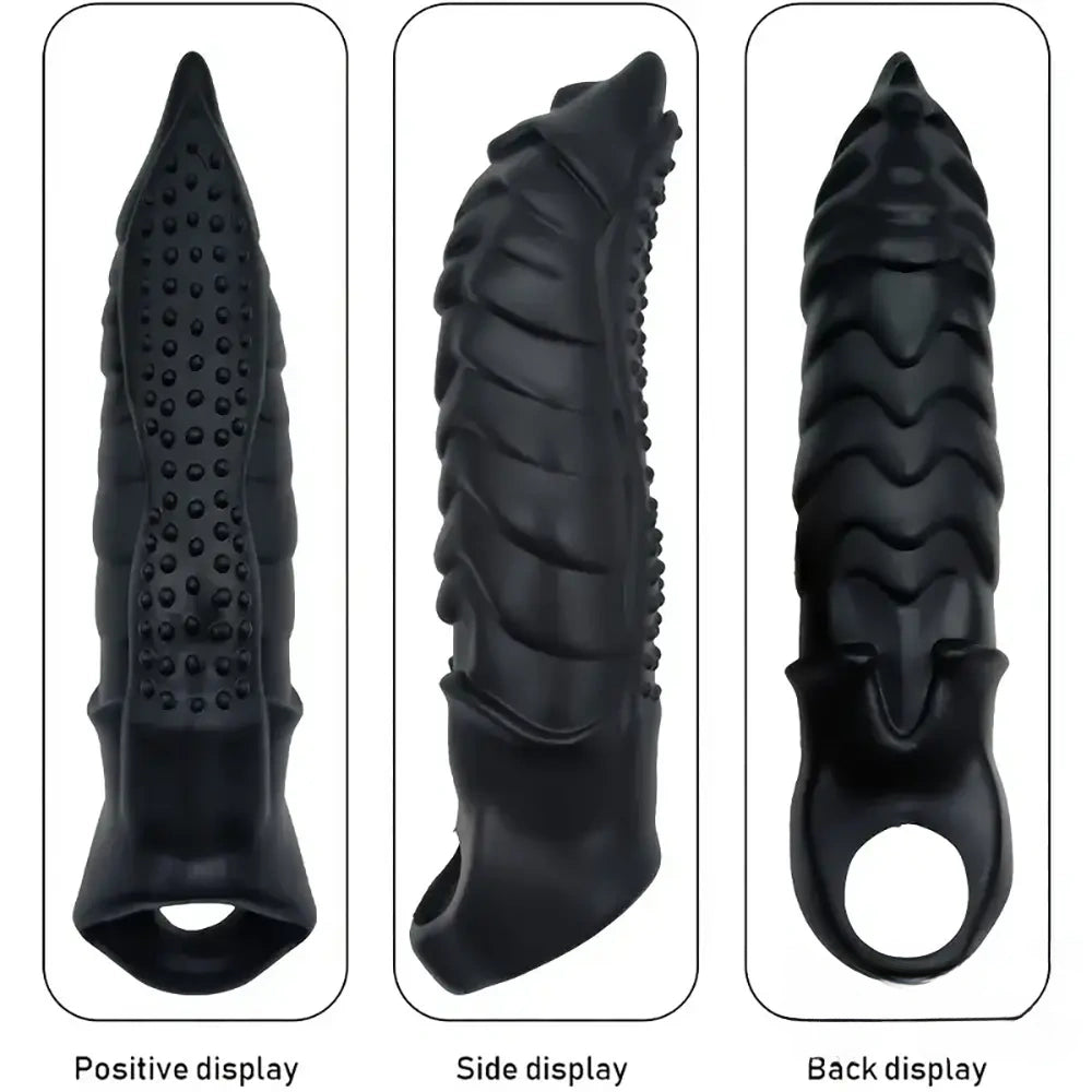 8.66in Wolf Head TPE Cock Sleeve Big Dildo BDSM Sex Toy For G Spot
