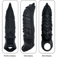 8.66in Wolf Head TPE Cock Sleeve Big Dildo BDSM Sex Toy For G Spot