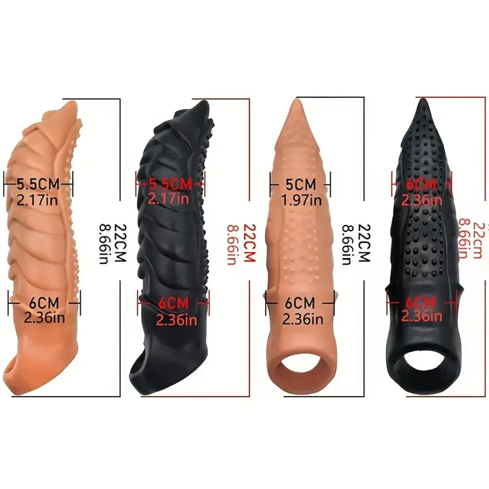 8.66in Wolf Head TPE Cock Sleeve Big Dildo BDSM Sex Toy For G Spot