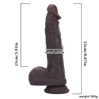 8.67in Double Layer Silicone Soft Big Dildo For Vaginal and Anal Masturbation