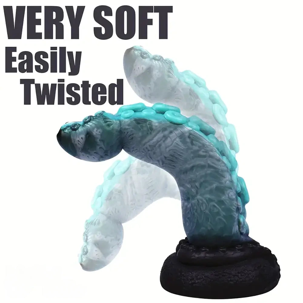 8.67in Octopus Tentacle Soft Dong Silicone Dildo Suction-Cup Base