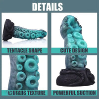 8.67in Octopus Tentacle Soft Dong Silicone Dildo Suction-Cup Base