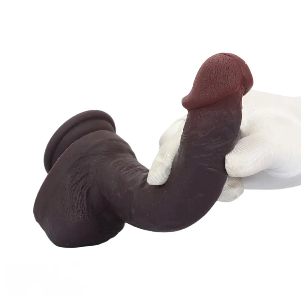 8.67in Real Skin Silicone Soft Big Dildo For Handsfree Pleasure Couple Cock