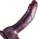 8.6in 10.2in Silicone Soft Ebony Big Dildo Flexible Masturbation Sex Toy