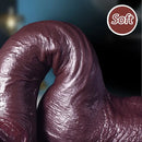 8.6in 10.2in Silicone Soft Ebony Big Dildo Flexible Masturbation Sex Toy