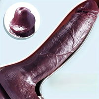 8.6in 10.2in Silicone Soft Ebony Big Dildo Flexible Masturbation Sex Toy