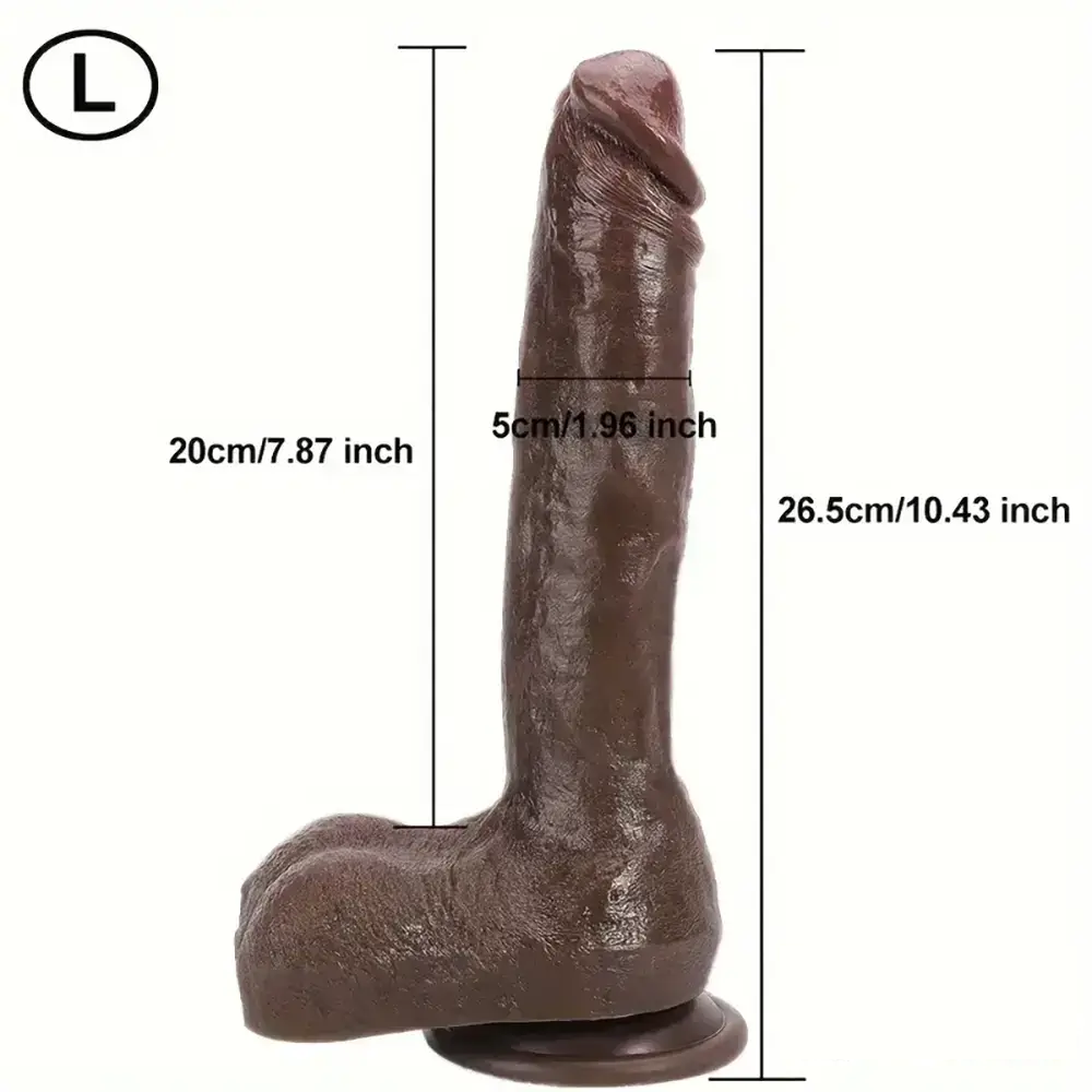 8.6in 10.43in Real Silicone Soft Big Dildo With Veined Shaft Firm Balls