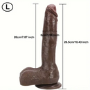 8.6in 10.43in Real Silicone Soft Big Dildo With Veined Shaft Firm Balls