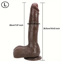 8.6in 10.43in Real Silicone Soft Big Dildo With Veined Shaft Firm Balls