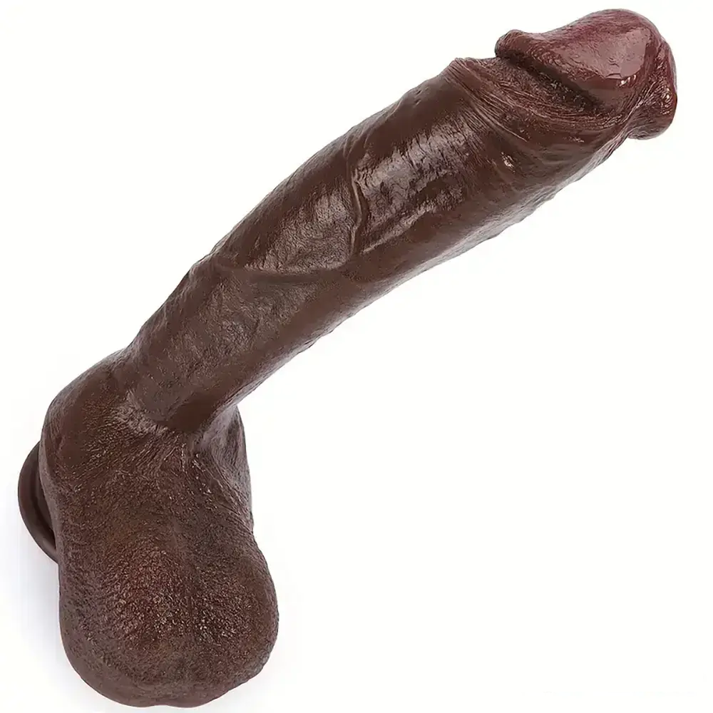 8.6in 10.43in Real Silicone Soft Big Dildo With Veined Shaft Firm Balls