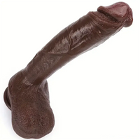 8.6in 10.43in Real Silicone Soft Big Dildo With Veined Shaft Firm Balls