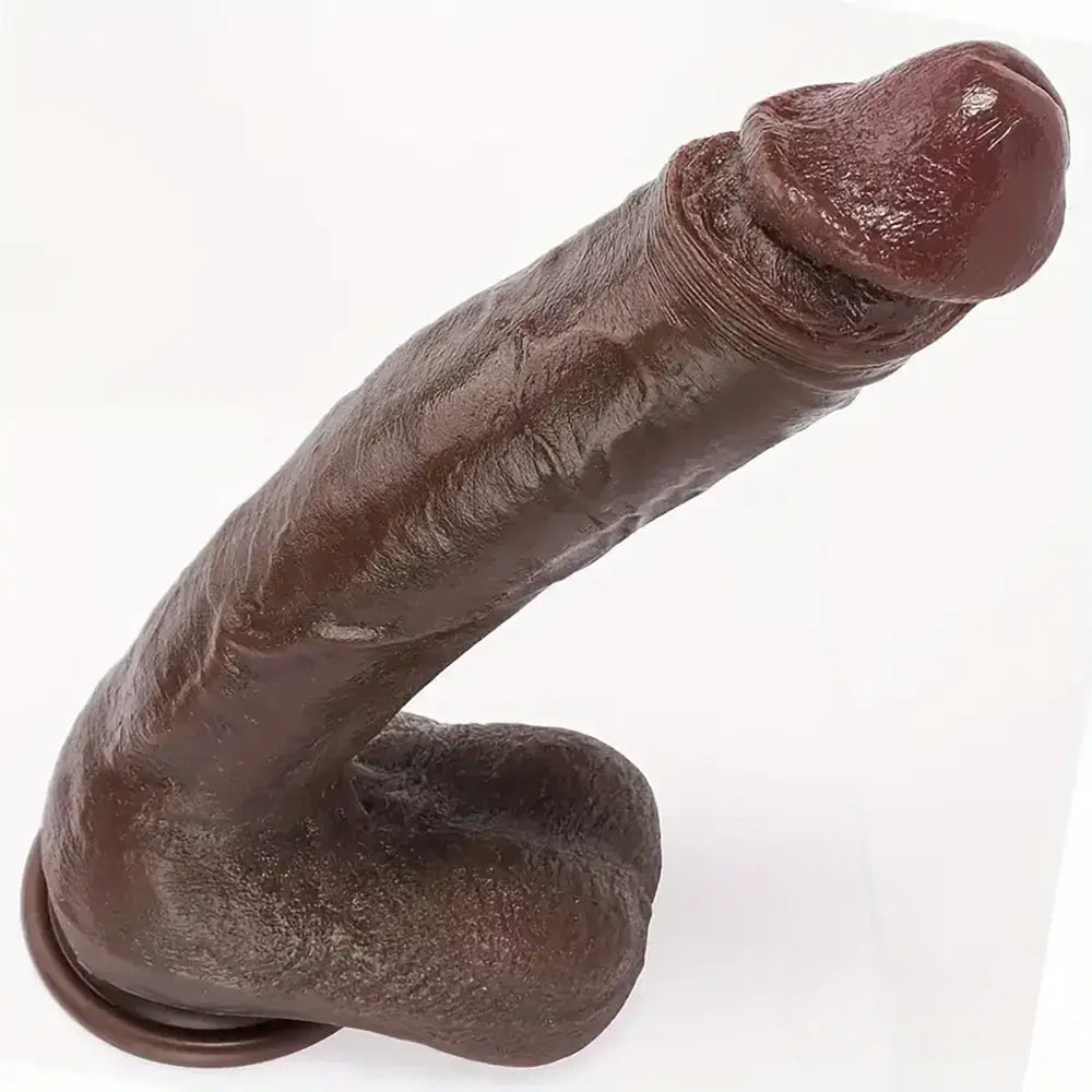 8.6in 10.43in Real Silicone Soft Big Dildo With Veined Shaft Firm Balls