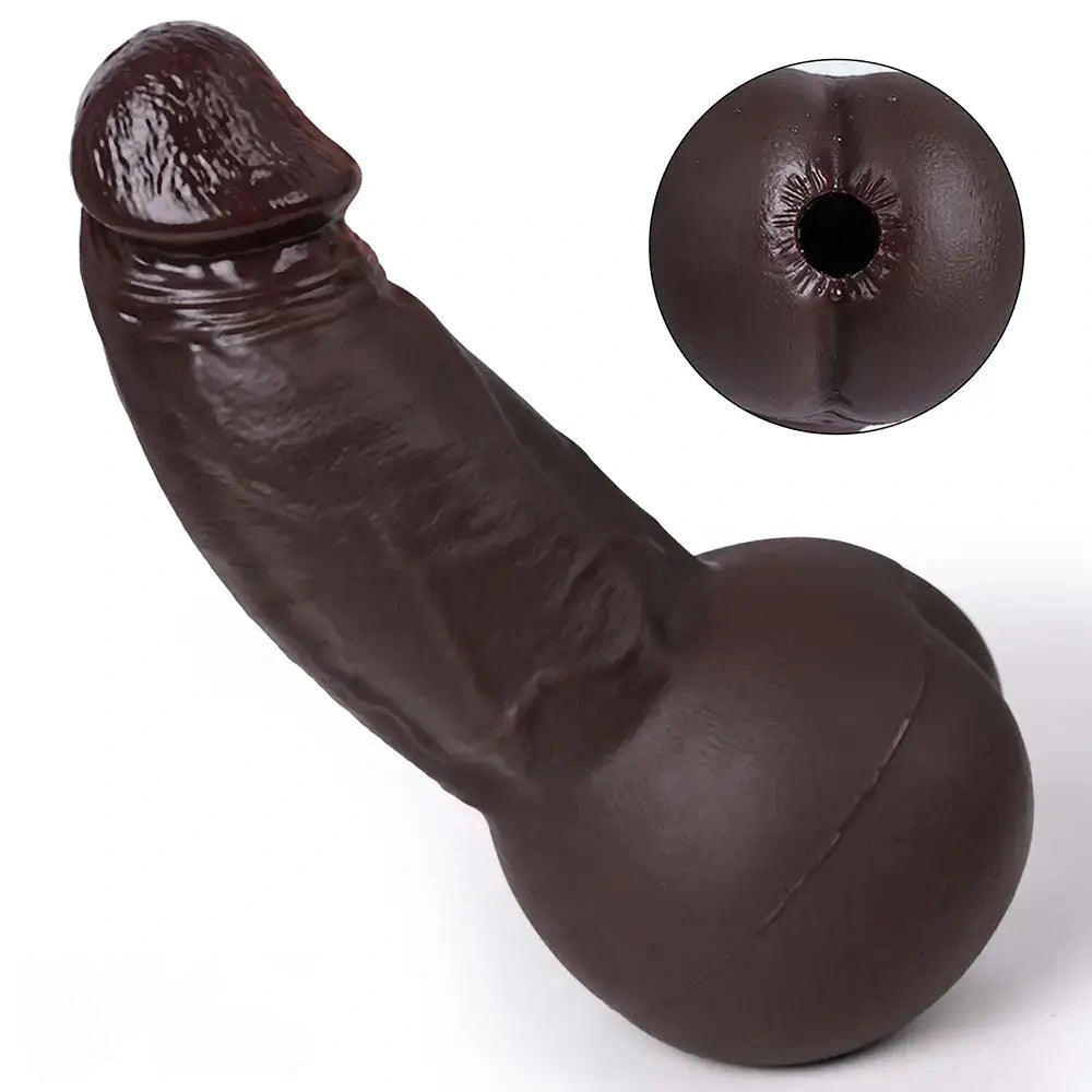 8.6in 3D Anal Tunnel Pocket Pussy Dildo With Anus Smooth Head Cock Toy