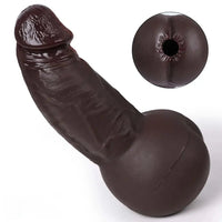 8.6in 3D Anal Tunnel Pocket Pussy Dildo With Anus Smooth Head Cock Toy