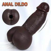 8.6in 3D Anal Tunnel Pocket Pussy Dildo With Anus Smooth Head Cock Toy