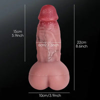 8.6in 3D Anal Tunnel Pocket Pussy Dildo With Anus Smooth Head Cock Toy