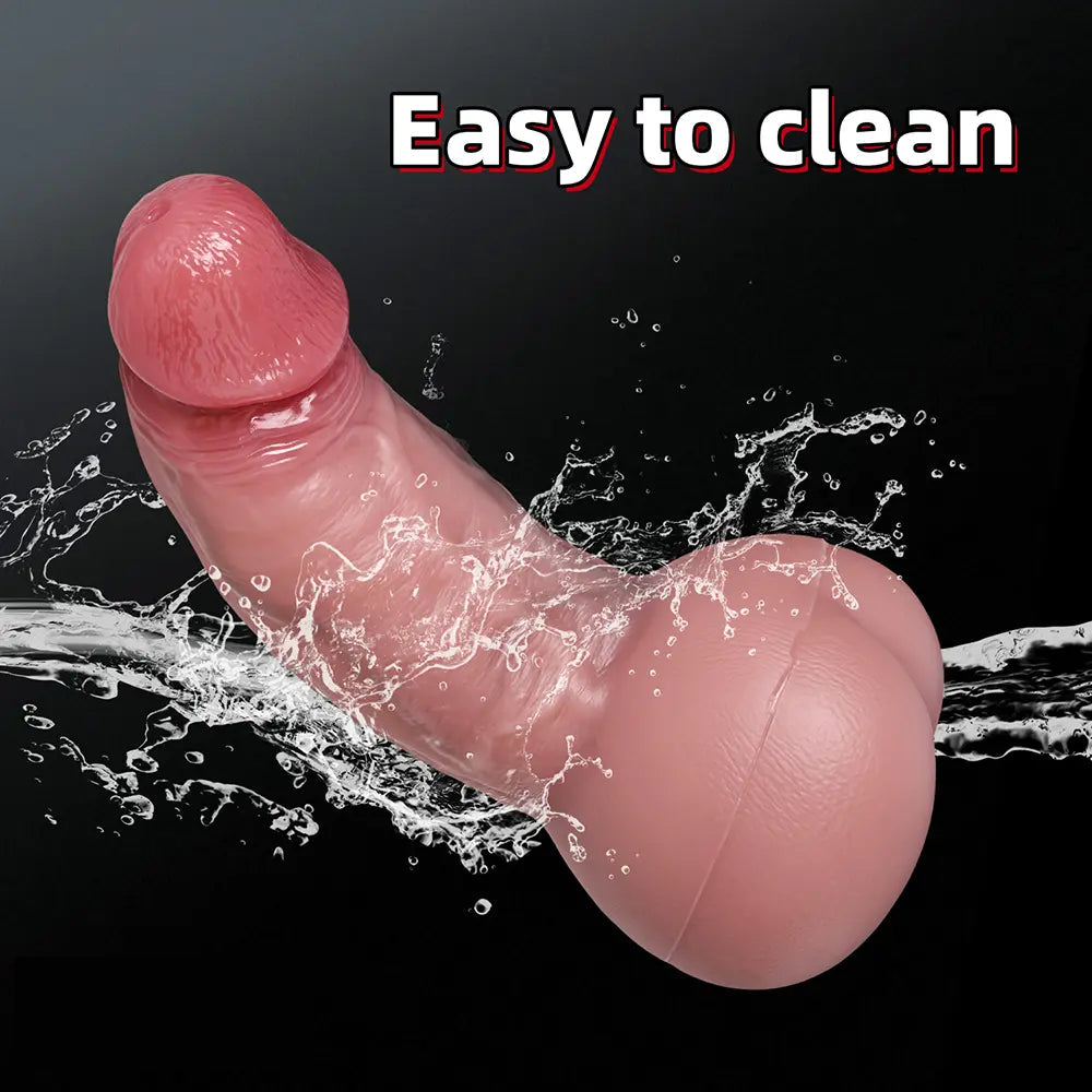 8.6in 3D Anal Tunnel Pocket Pussy Dildo With Anus Smooth Head Cock Toy