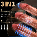 8.6in 3in1 Rocking Thrusting Heating Vibrating Soft Silicone Male Dildo