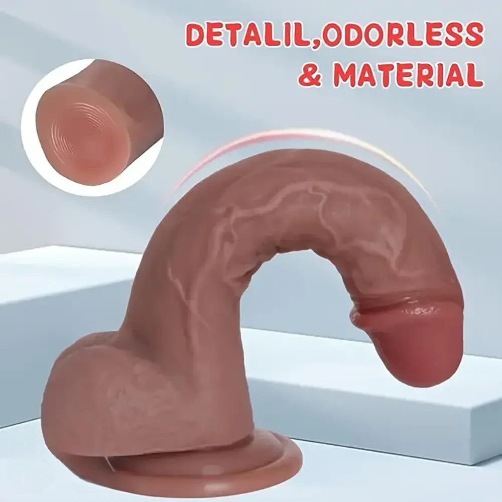 8.6in Real Feeling Big Silicone Soft Automatic Vibrating Electric Dildo