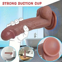 8.6in Real Feeling Big Silicone Soft Automatic Vibrating Electric Dildo