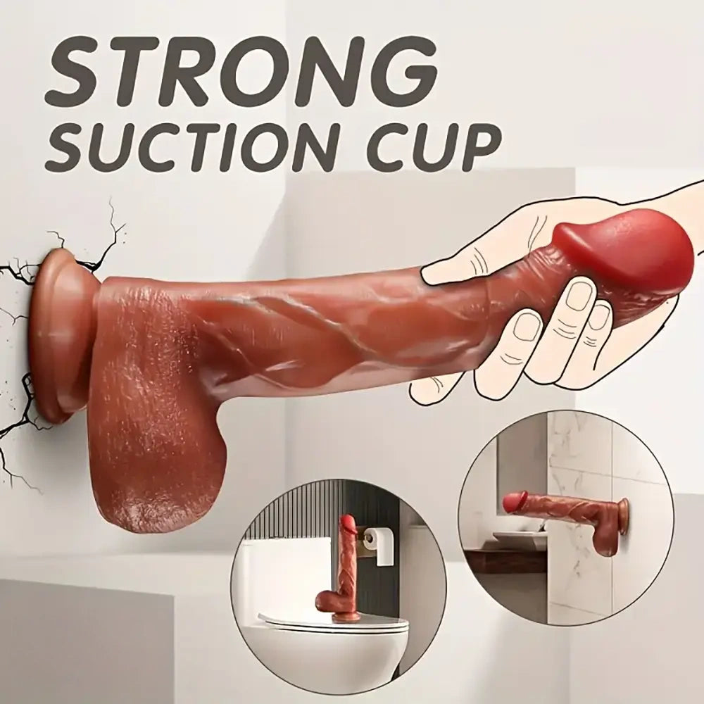 8.6in Remote Control Dildo With Electric Thrusting Heating Vibration