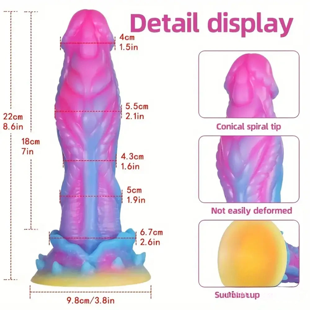 8.6in Silicone Soft Monster Dildo Big Female Masturbator For Prostate Toy