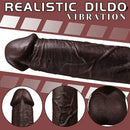 8.6in Soft Big Silicone Thrusting Vibrating Heating Remote Ebony Dildo