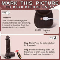 8.6in Soft Big Silicone Thrusting Vibrating Heating Remote Ebony Dildo