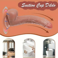 8.6in Telescopic Vibrating Heating Remote Silicone Soft G Spot Big Dildo