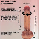 8.6in Thrusting Heating Vibrating Soft Silicone Dildo With Blue Veins
