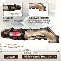 8.6in Vibrating Dildo Sleeve Silicone Soft Cock Enlargement Sex Toy