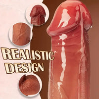 8.6in Vibrating Thrusting Big Silicone Soft Heated Dildo For Women Men Sex