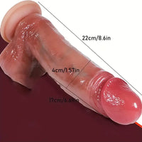 8.6in Vibrating Thrusting Big Silicone Soft Heated Dildo For Women Men Sex