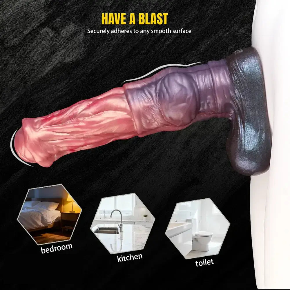 8.74in 10.66in 13.3in Fantasy Dual Layer Silicone Muscle Horse Big Dildo