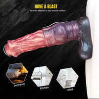 8.74in 10.66in 13.3in Fantasy Dual Layer Silicone Muscle Horse Big Dildo