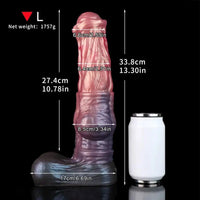 8.74in 10.66in 13.3in Fantasy Dual Layer Silicone Muscle Horse Big Dildo