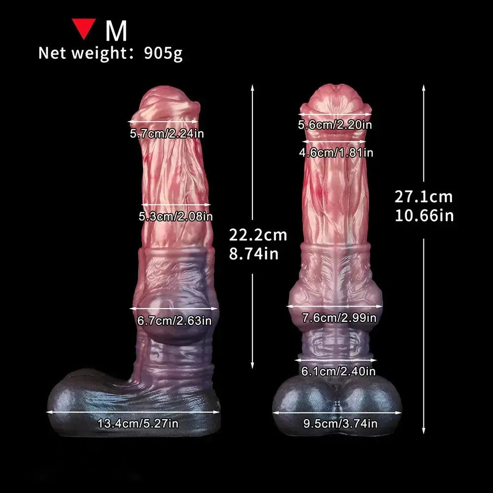 8.74in 10.66in 13.3in Fantasy Dual Layer Silicone Muscle Horse Big Dildo