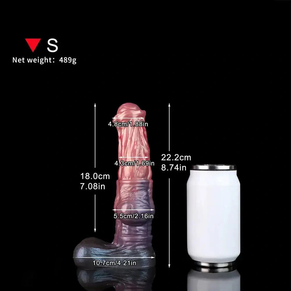 8.74in 10.66in 13.3in Fantasy Dual Layer Silicone Muscle Horse Big Dildo