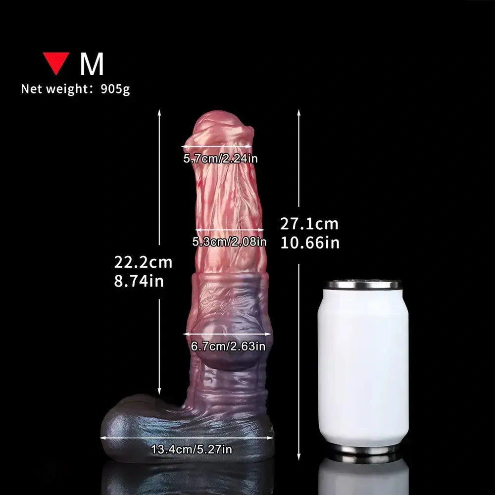 8.74in 10.66in 13.3in Fantasy Dual Layer Silicone Muscle Horse Big Dildo